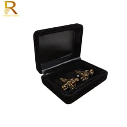 Wholeslae Men's Cufflinks Packaging Box Black Leatherette Organizer Jewelry Cuff Links Storage Case Christmas Gift Casket