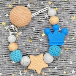 Custom Personalized Name Baby Pacifier Clip Bear Pacifier Chain Holder for Baby Teething Soother Chew Toy Food Grade Dummy Clips