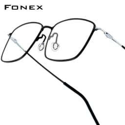FONEX Titanium Glasses Frame Men Brand Design Square Korean Japaness Ultralight Eyeglasses Morten Screwless Denmark Eyewear 5913