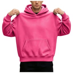 Basic Warm Fleece Hoodie Men's Sweatshirt Design Drop Shoulders Solid Color Trendy Versatile Loose Top Regular Fir Sweatshirts
