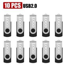 10pcs/lot USB 2.0 USB Flash Drive Flash Memory Card 32GB Pendrive 64GB Usb Stick 4GB 8GB 16GB Memory Stick U Disk Free Logo