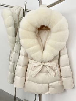 OFTBUY Winter 90% Duck Down Jacket Women Luxury Large Natural Silver Fox Fur Hooded Thick Warm Female Parkas Waterproof