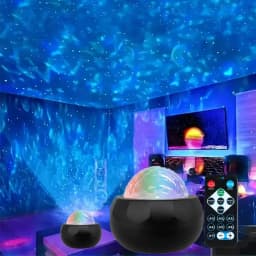 New LED Projector Night Light Starry Sky Atmosphere 7 Modes Remote Ocean Wave Light for Bedroom Decor Baby Lamp Home Kids Gift