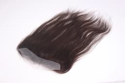 Unisex Tape-On Toupee - Straight Human Hair V-Shape Hairline PU Thin Biological Base Replacement (2x16cm 13inch)