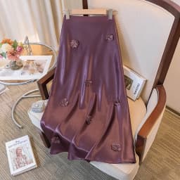 2025 Summer New: French Style 3D Flower High Waist Figure-Flattering Mermaid Tail Midi Skirt
