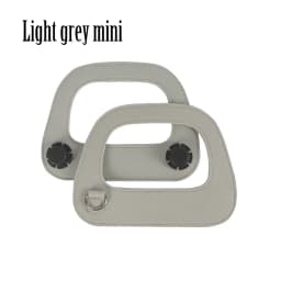 Tanqu Edge Painting Silver Metal D Buckle Mini Oblong Leather Handle for O Bag Mini O Chic Handbag