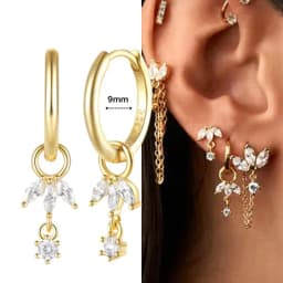 925 Sterling Silver Ear Needle Crystal Zircon Tassel Pendant Hoop Earrings Retro Small Fragrance Style High Jewelry Women Gifts