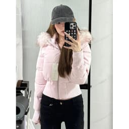 Autumn & Winter High-Waisted Cropped Jacket Sweet Warm Cotton Padded Coat Women Fur Collar Hooded Jacket Y2k Parkas Streetwear