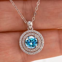 1 CT Real D Color VVS Moissanite Pendant Necklace For Women Red Blue Color Moissanite 925 Sterling Silver Wedding Fine Jewelry