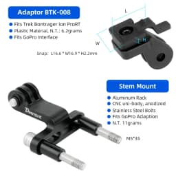 Adaptor for Trek Bontrager Ion Prort Fits GoPro Adaption Bicycle Headlight Stand Handlebar Stem Fork Helmet Saddle Mount