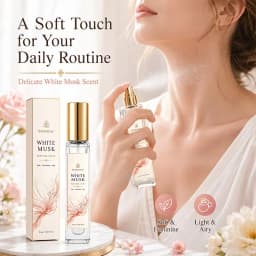 15ml White Musk Women's Eau De Toilette, Compact High-End Glass Spray Bottle, Women's Fragrance, Fresh and Clean, Not Sweet, but with a Light Fragrance, Suitable for Daily Use, Work, Fitness, and Shopping, Also Perfect for Holidays to Give to a Special Person
