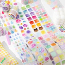 50mm * 2m Life Spectrum Series PET Flash Sand Die Cutting Stickers Creative Handbook DIY Scrapbook Handmade Aesthetic Stickers