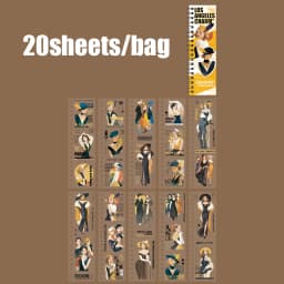 Mr Paper 20Pcs Character Die-Cut Strip Coil Stickers Scrapbooking Journal Photo Frame Decoration Phone Case DIY Collage Material