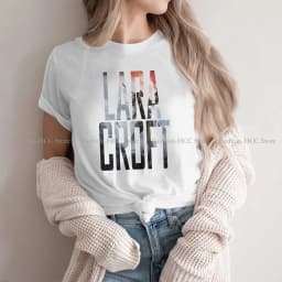 Tomb Raider Game Polyester TShirts Lara Croft Text Print Homme T Shirt Funny Tops