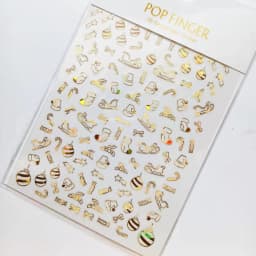Sliver Bronzing 3D Christmas Nail Art Decoration Sticker Sparkly White Colorful Glitter Geometry Snowflake Winter Slider Foil