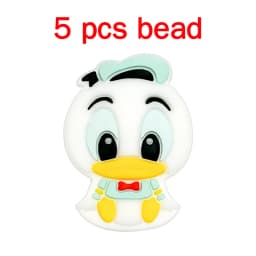 5pcs Silicone Cartoon Beads Pacifier Chain Baby DIY Care Pacify Accessory Adornment