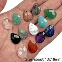Water Drop Shape Stone Charms Faceted Amazonite Pendant Natural Gems Crystal Charms For Jewelry Making DIY Necklace 13x18mm