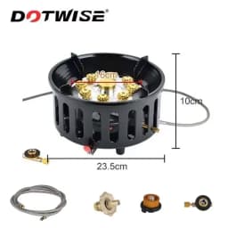 21000W Camping Stove 9 Core High-Power Strong Fire Tourist Gas Burner Portable Windproof Electronic Ignition Camping Equipment