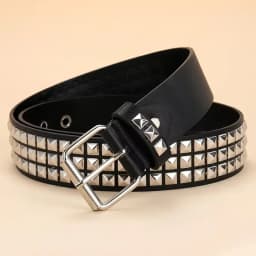 1PC Square bead rivet belt - men's and women's leather belt - punk jeans belt