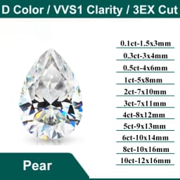 D Color Super White Moissanite Diamond Round / Oval / Pear / Radiant / Emerald / Heart / Princess / Cushion / Asscher / Triangle