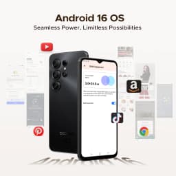DOOGEE Note56 X Android 16 Smartphone 6150mAh Large Battery 24GB 64GB 6.56" HD+ Screen 8MP+5MP Camera Face Unlock Cell Phone