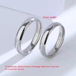Buyee 925 Sterling Silver Couples Ring Finger Classic Simple Ring Finger for Women Men Engraved Name & Date Fine Jewelry Circle