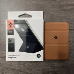 Spigen Leather Smart Fold For MagSafe Card Holder For iPhone 18 17 Air 12 13 14 Plus 15 16 17 Pro Max Folding Bracket Card Bag