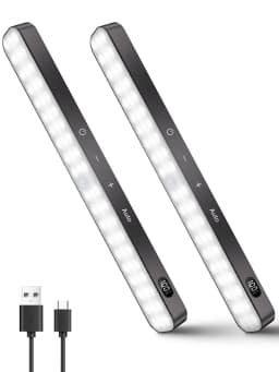 WILLED Cabinet Lights Rechargeable Battery Display 60 LED Motion Sensor Cabinet Light Dimmable Touch Control Night Lights