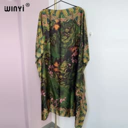 WINYI Summer beach Dress NEW Print Boho Hijab Loose vetidos Elegantes Muslim Abaya Robe Gown Sexy Lady Party maxi holiday kaftan