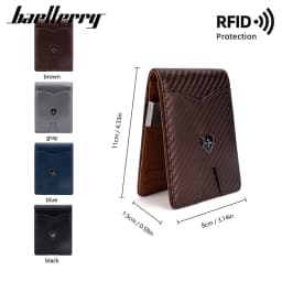 New RFID Name Engraving Simple Short Men Card Wallets Carbon Fiber Card Holder Slim Male Wallet Photo Holder Men Card Clips