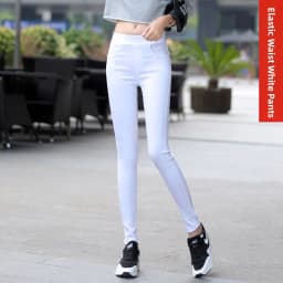 High Waist Thin White Women's Base Layer Pants Summer Slim Fit Seven Nine Leggings Orange Ni Brand Affordable Fashion