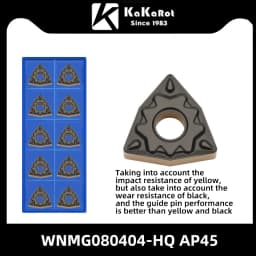 Kakarot Carbide Insert WNMG080404-CQ AP45 WNMG 080408-TM Turning Tools Rough machining CNC Lathe Cutter 10pcs Blade Plate