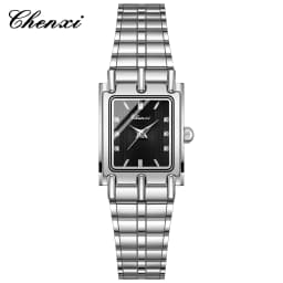 CHENXI 106 New 1pc Fashion Couple Exquisite Rectangle Watch Quartz Top Brand Stainless Steel Male and Female Couple Watch Gift
