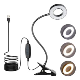 USB Foldable Reading Lamp 48 LEDs Clip on Desk Lamp 360°Flexible Gooseneck Reading Table Light Brightness Adjustable 3 Level