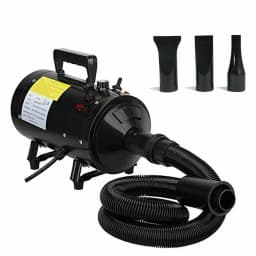 BRIEFNESS Pet Dryer with Heated Dog Grooming Blower with 3 Nozzles Small/Medium/Large Dog Pet Blower Black