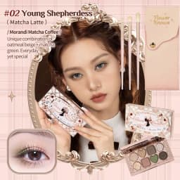 Flower Knows Chocolate Shop Highly Pigmented Eyeshadow Palette Shimmer Matte Glitter Long Lasting Vegan Eye Shadows Cruelty-free