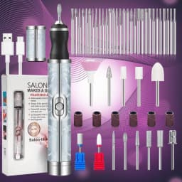 Electric Nail File Set Nails 4 Speeds Cordless Acrylic Nail Tool Thick Nails Edge Shaping Polishing Grinding Nursing Dead Skin