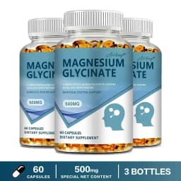 Magnesium Glycinate Capsules 500mg - Supports Bone Immune System, Heart Health, Promotes Natural Sleep, Soothes Nerves