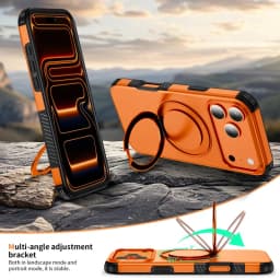 For Magsafe Case For iPhone 18Pro 15 14 13 12 16 17 18 Pro Max 16e Magnetic Wireless Charging Ring Stand Anti-slip Bumper Cover