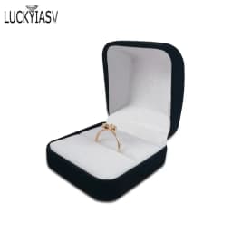Velvet Trinket Box Ring Box Jewelry Organizer Double Rings BoxJewelry Box Wedding Gift Box Joyeros Organizador De Joyas
