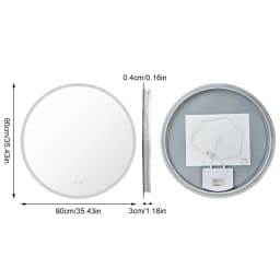 50/60/70/80CM LED Round Bathroom Mirror Anti-Fog, Dimmable, Backlit Vanity Mirror for Wall 3 Colors, Memory Function