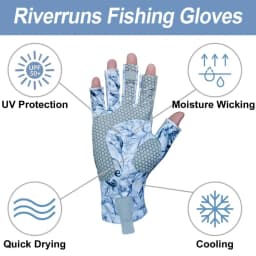 Riverruns Fingerless Fishing Gloves Are Designed for Men and Women Fishing, Boating, Kayaking, Hiking, Running, Cycling