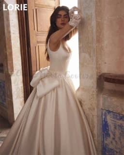 LORIE A-line Spaghetti Strap Wedding Dress Backless Big Beautiful Bow Bridal Gowns Elegant Princess Wedding Gown Customized 2025