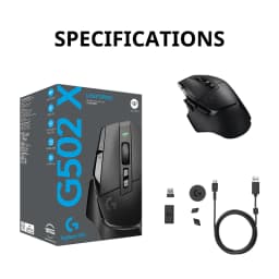 Logitech G502 X LIGHTSPEED Wireless Gaming Mouse, HERO 25K, 25600 DPI, 13 Programmable Buttons, Esports Version