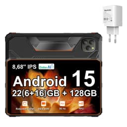 Blackview Active 5 Rugged Tablet, 24GB Expand RAM(6+18GB Virtual RAM) 128GB ROM, 8.68 Inch 90Hz IPS Screen, 6600mAh Large Battery, Android 15, Doke AI, NFC, Fingerprint Unlock Waterproof Industrial Tablet