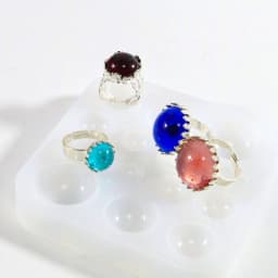 Round Gem Patch Rings Bracelet Silicone Mold Keyring Pendant Handmade Mold DIY Rings Pendant Jewelry for Valentines Gift Craft