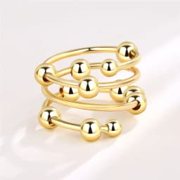 2026 Fashion Beads Anxiety Ring Fidget Spinner Rings Korea Crystal Butterfly Flower Star Moon Ring Anti Stress Jewelry Gift