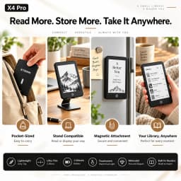 XTEINK X4Pro Classic E-book X3 Reader Portable Screen Ultra Thin Electronic Paper Ink Screen E-Reader 16G Memory High Resolution