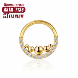 G23 Titanium Flower Nose Rings Hoop Zircon Piercing Diaphragm Tragus Cartilage Ear Perforated Clicker Ladies Lip Body Jewelry