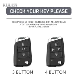 3 4 Buttons Carbon Fiber Car Key Case Cover For VW Volkswagen Golf 7 Tiguan MK2 For SEAT Ateca Leon FR 2 Ibiza For Skoda Octavia